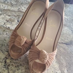 Christian Louboutin suede Camel Heels